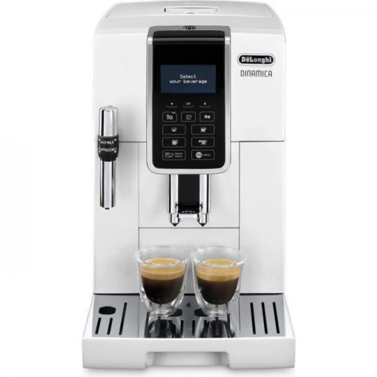 Machine a Cafe automatique DELONGHI Dinamica ECAM 350.35 W - Blanc - Avec buse vapeur Cappuccino - 15 bar