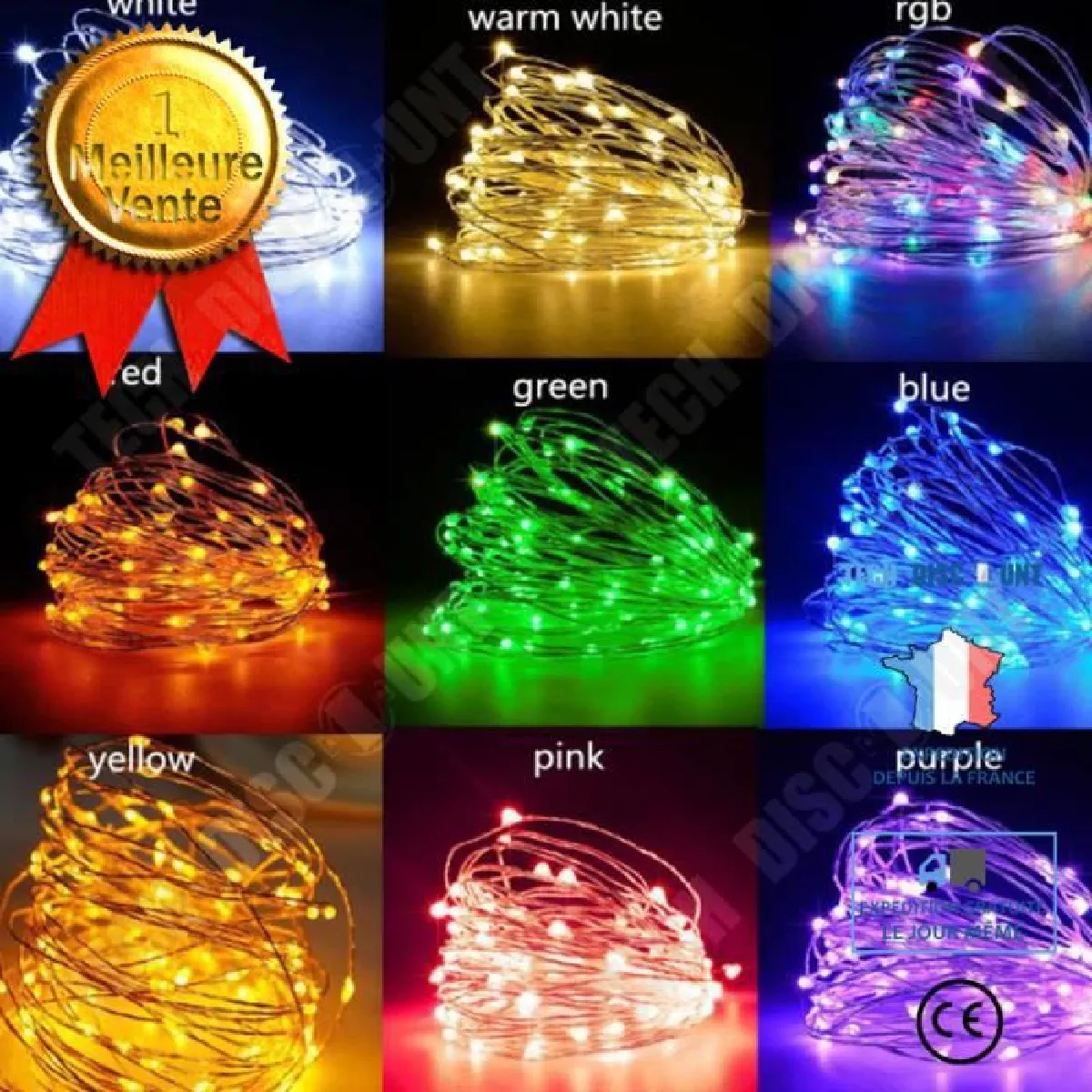 TD® Guirlande lumineuse LED à Piles - En cuivre - 50 Ampoules - Rouge - 5M - guirlande lumineuse décoration intérieure (sans pile)