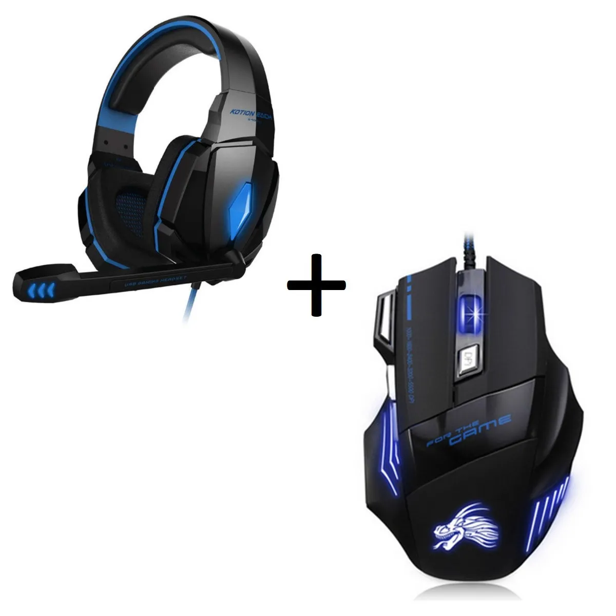 Pack Gaming pour PC ASUS ROG (Souris Gamer 6 Boutons + Casque Gamer avec Micro et Telecommande)