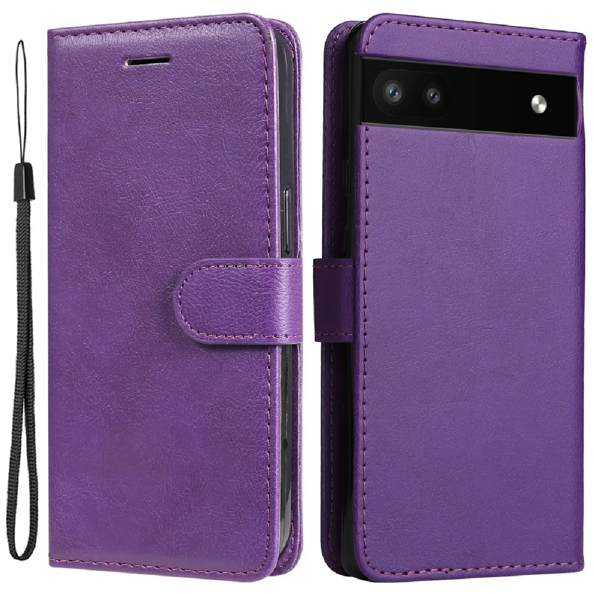 Housse pour Google Pixel 6a 5G - etui coque pochette portefeuille + film ecran - MAUVE