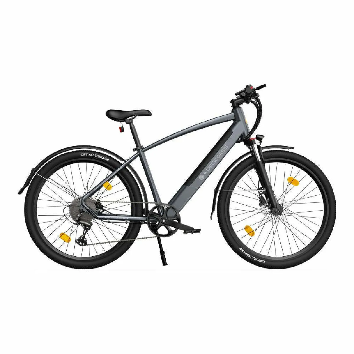 Vélo électrique ADO DECE 300C - Moteur 250W Batterie 36V10.4Ah Assisté Autonomie 90KM Freins à Disque Hydrauliques - Gris