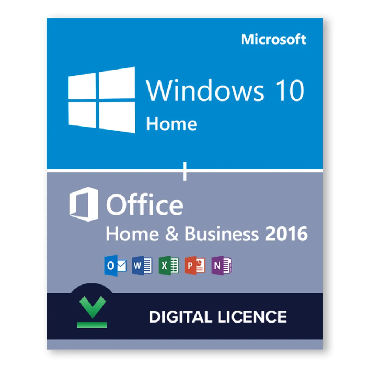 Windows 10 Famille + Microsoft Office 2016 Famille et Petite Entreprise - Licence numérique - Logiciel en téléchargement