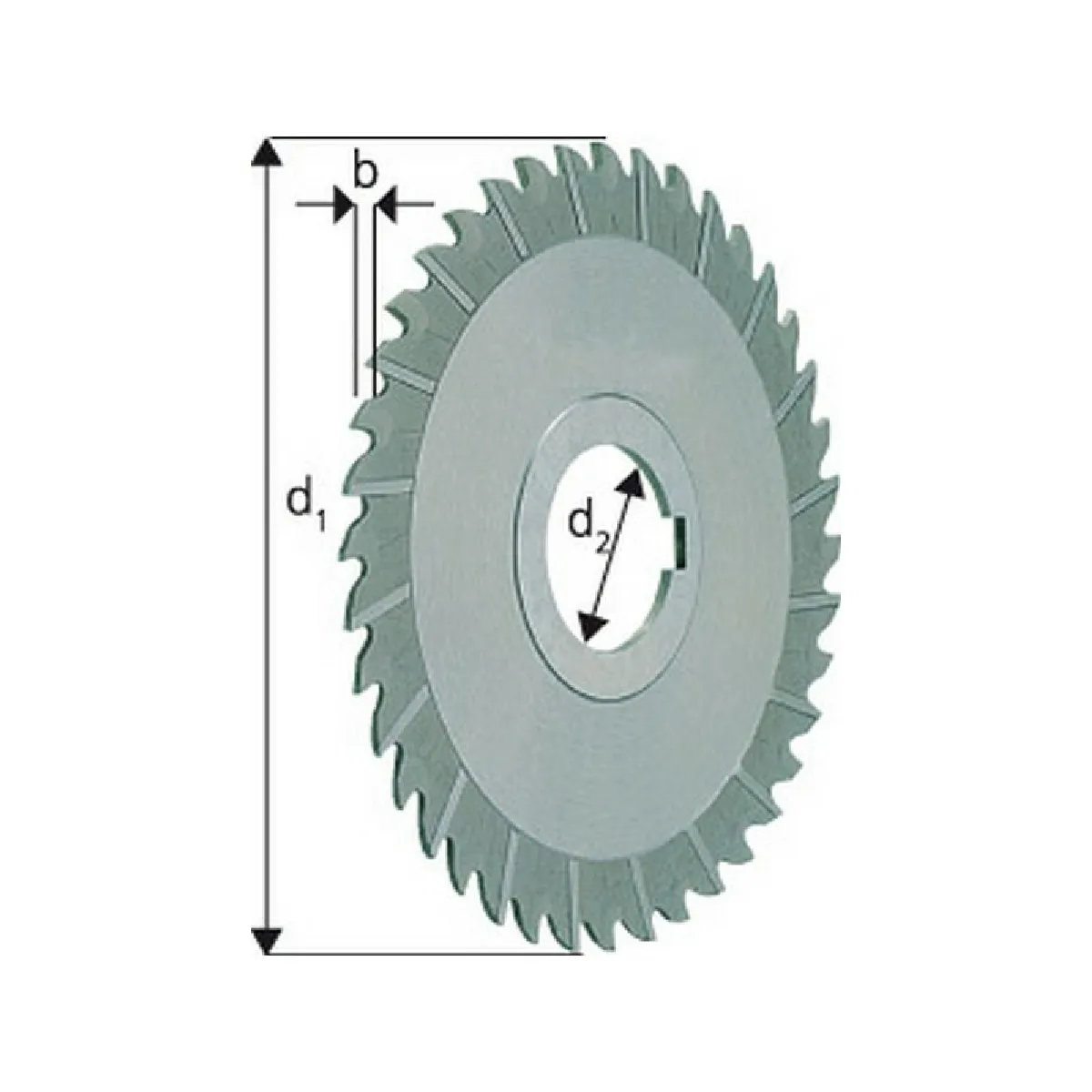 Fraise 3 tailles étroite, Ø x Larg. : d1 - js16 x b - k11 : 80 x 4,0 mm, Alésage d2 - H7 27 mm, Nombre de dents 32