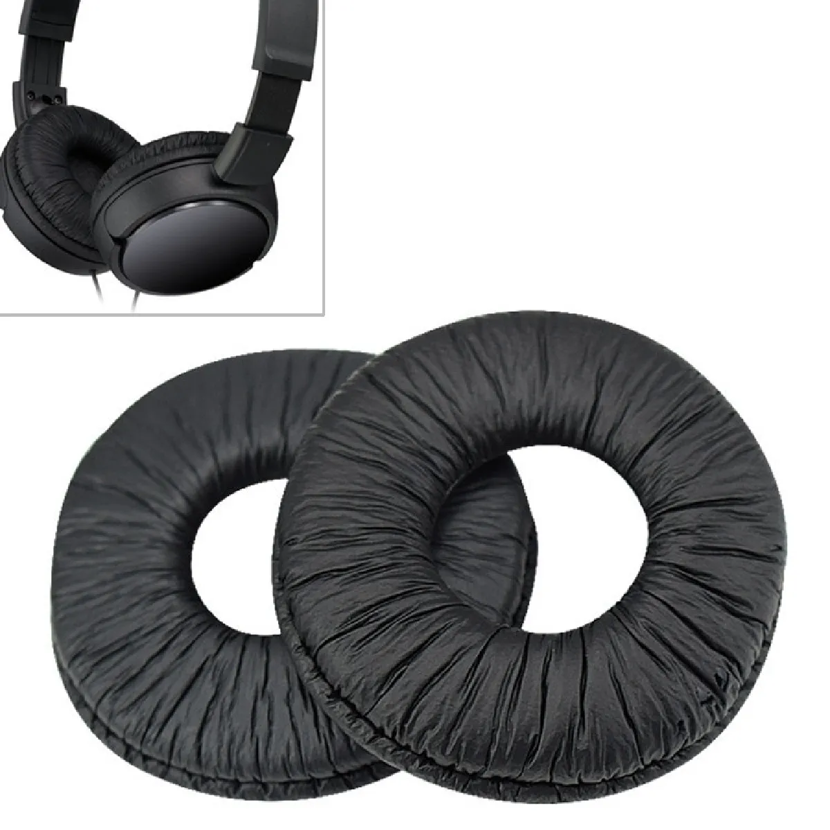 Coussinets Mousse Étui de protection pour casque en éponge avec une paire Sony MDR-ZX110 ZX100 / 300 V150 V300 Noir