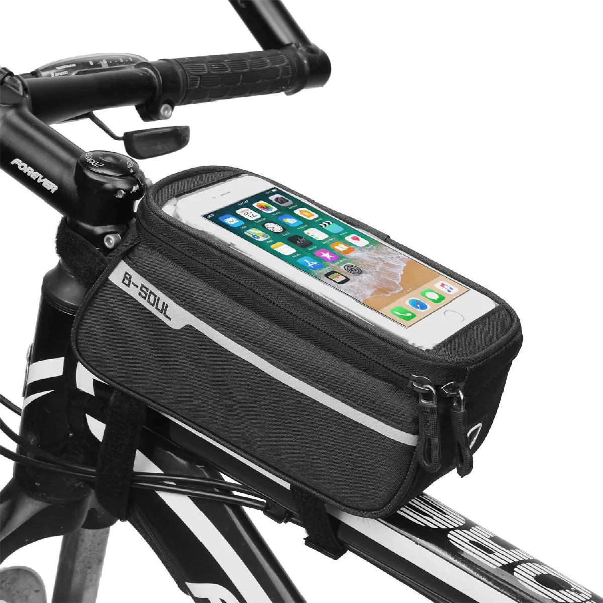 Pochette Tactile Velo pour SONY Xperia Xperia XZ2 Smartphone Support GPS Noir Universel VTT Cyclisme Universel Ecouteurs