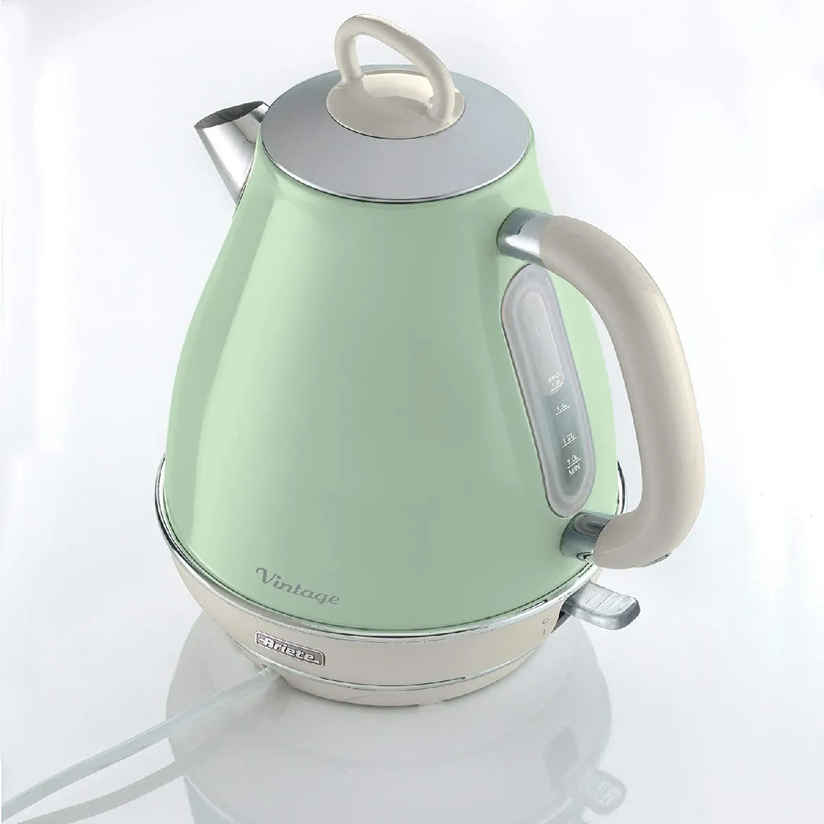 bouilloire électrique de 1,7L sans fil vintage 2000W vert pastel