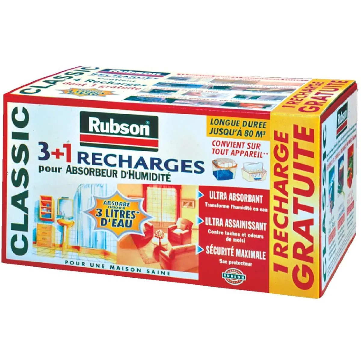 RUBSON - Recharge pour déshumidificateur x 3 -