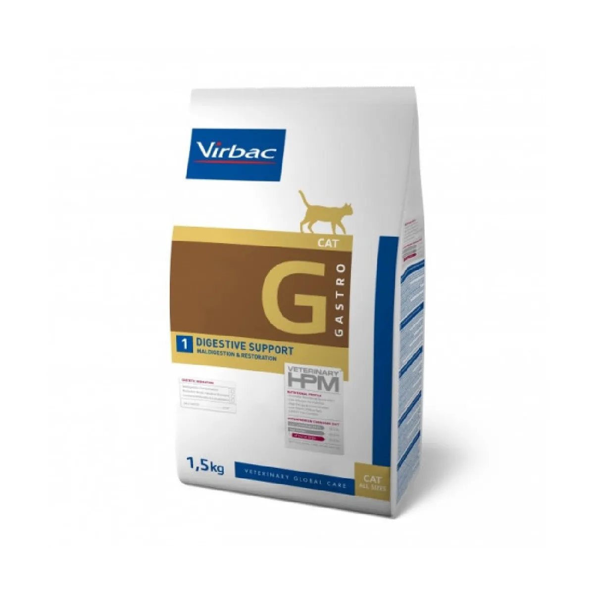 Croquettes Virbac Veterinary HPM Gastro Digestive Support pour chats Sac 1,5 kg