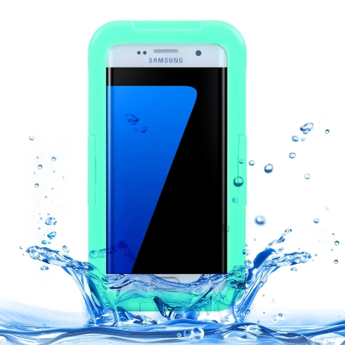 Coque Pour Galaxy S7 Edge / G935 IPX8 En Plastique + Silicone Étui de protection étanche Transparent avec lanière vert