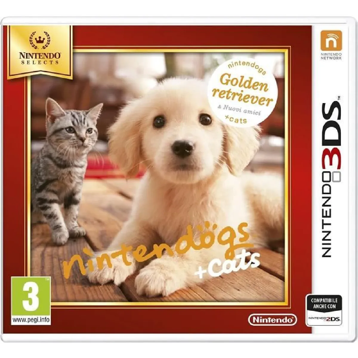 Nintendo 3DS Nintendogs + Cats: Golden Retriever - Nintendo Selects