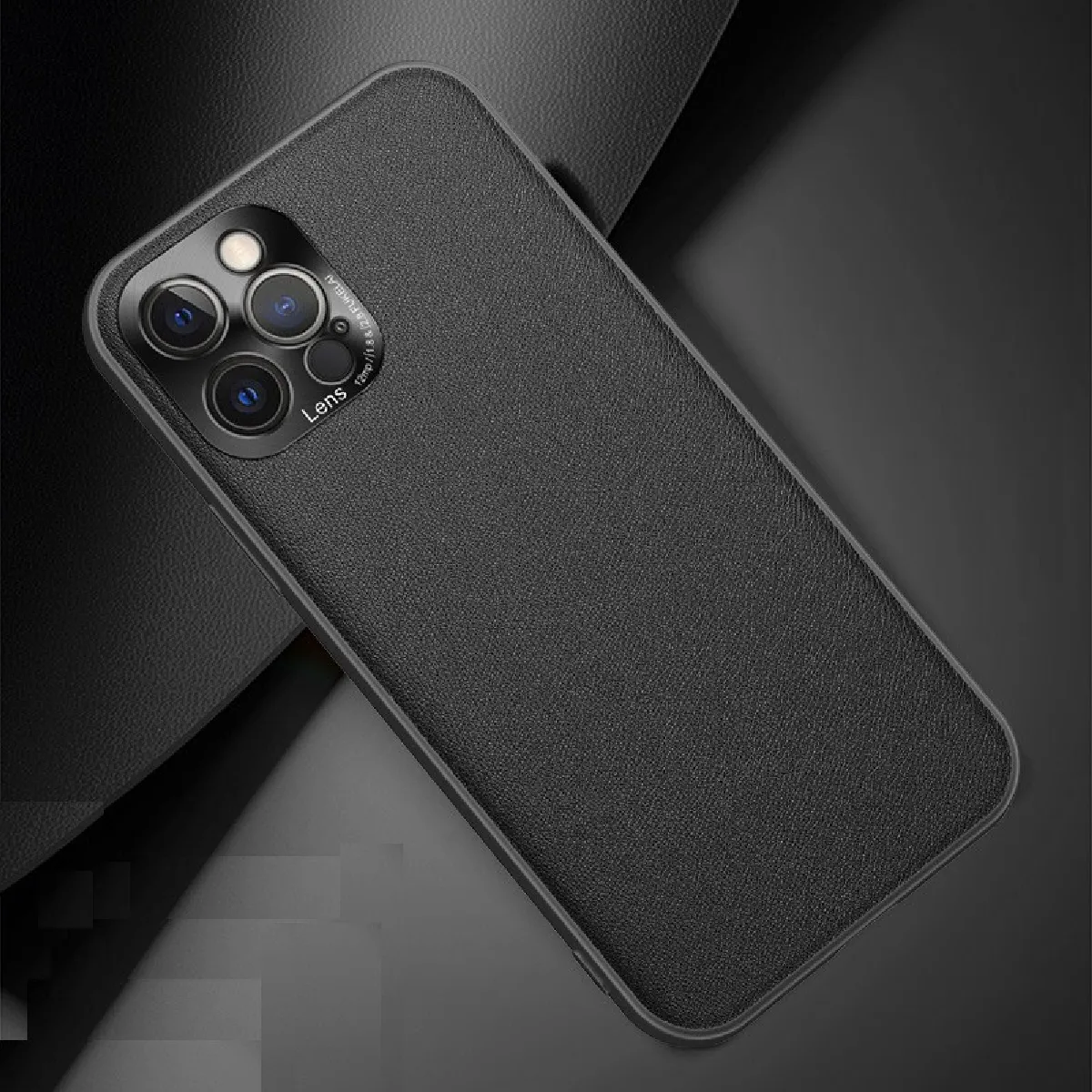 Coque Simili Cuir pour "IPHONE 14 Pro Max" Fine Elegante Protege Cameras (NOIR)