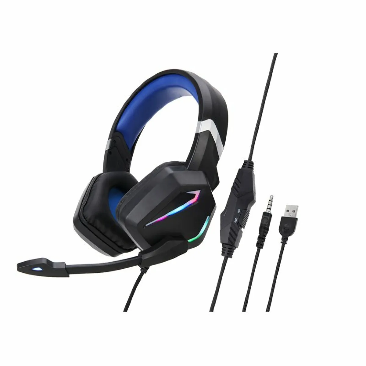 G20 Dynamic Rgb Dual Streamer Casque Filaire Réduction Du Bruit Microphone Stéréo Ergonomique Monté Bleu Foncé