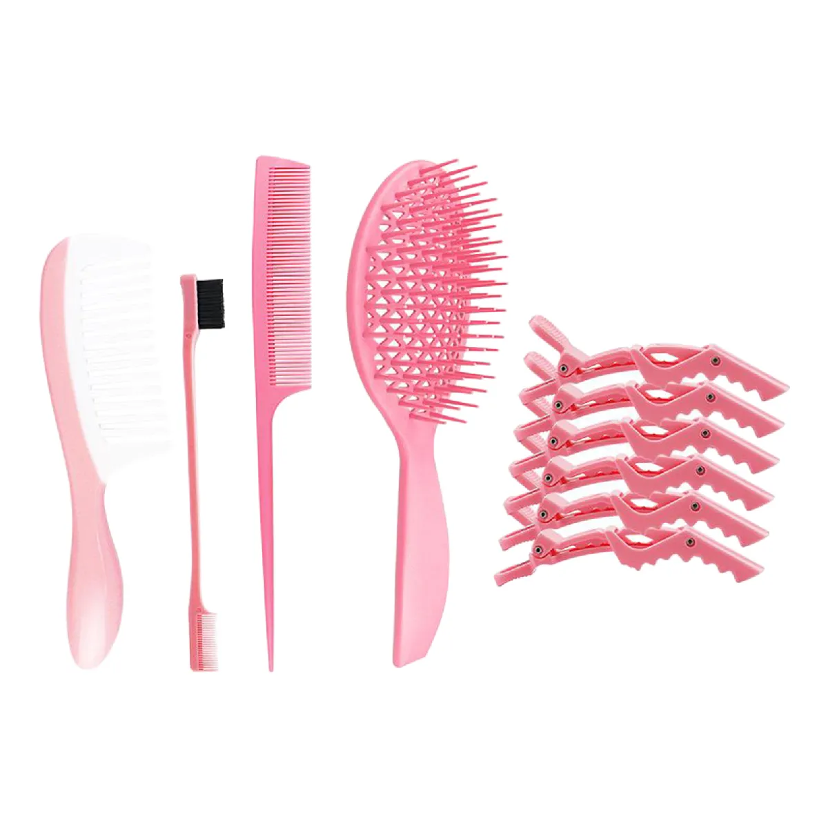 5 PIÈCES Petit avec Clips Anti-statique Peigne Styling Set Brosse À Cheveux pour Salon Façonner Définir Boucles le Brushing