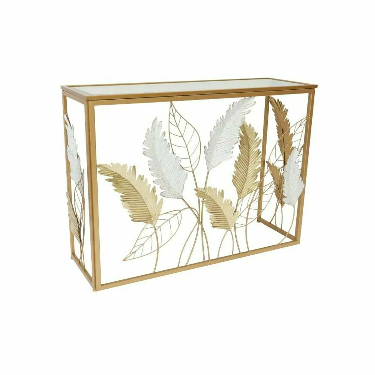 Console DKD Home Decor Miroir Doré Métal Blanc (108 x 37 x 80 cm)