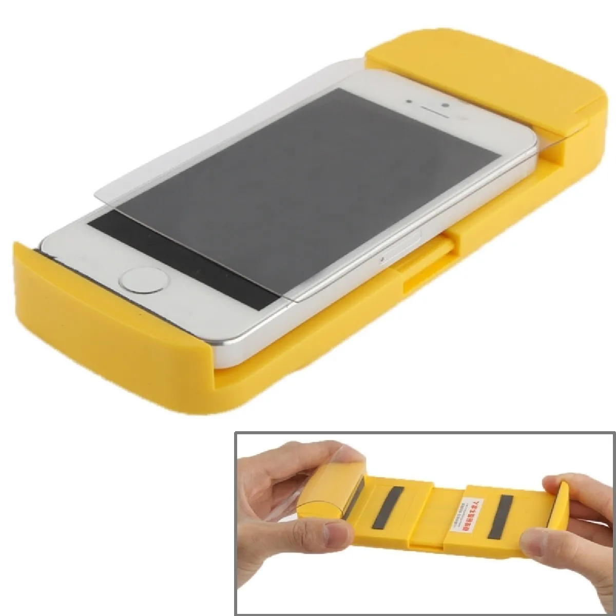 Film protecteur écran jaune pour iPhone 5 et 5C 5S, 4 4S, Samsung Galaxy S IV / i9500, Galaxy Note II / N7100, Galaxy S III / i9300, téléphones portables à moins de 5,8 pouces automatique universel attacher la machine