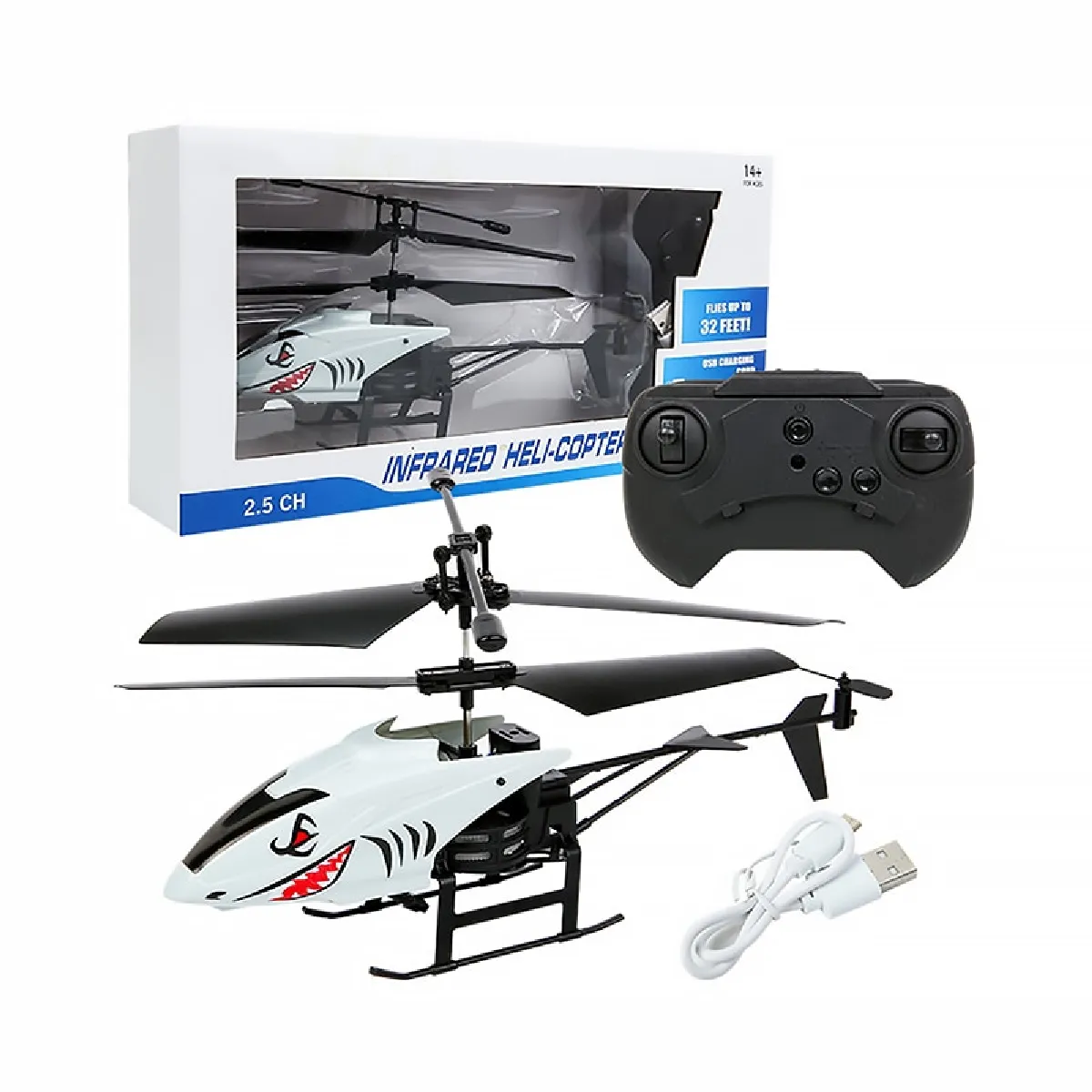 2 styles sans fil télécommandé alliage avion hélicoptère jouet anti-collision 2 canaux avec boîte cadeau pour les enfants et les adultes   RC Helicopter (noir)