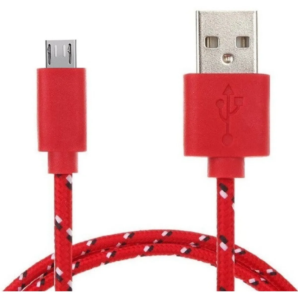 Cable Tresse 1m Micro USB pour AMAZON Fire HD 8 Smartphone Android Chargeur USB Lacet Fil Nylon (ROUGE)