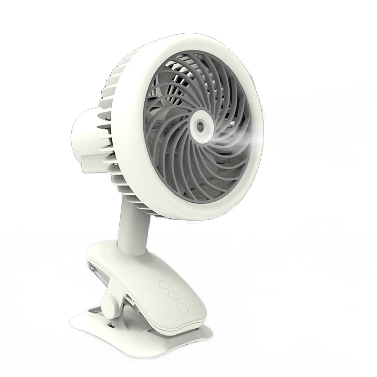 Ventilateur USB portable à ciseaux à 360 ° avec humidificateur Purificateur d'air rechargeable 1200 mAh Mini ventilateur de bureau 3 vitesses refroidissement super silencieux   Gadget USB