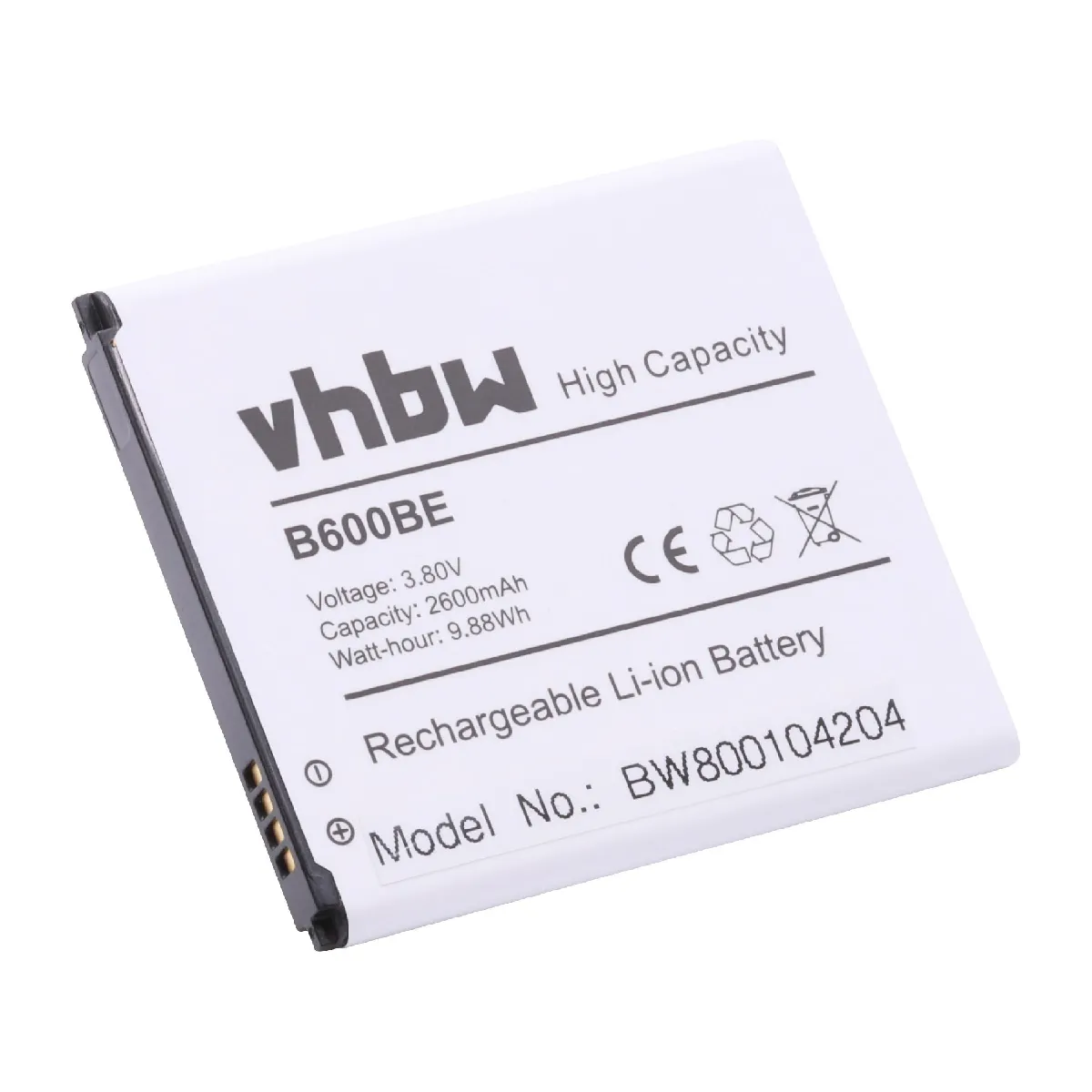 vhbw batterie 2600mAh pour Samsung Galaxy S4, Galaxy Altius, Galaxy Duos, GT-I9500, SCH-I545, Galaxy S4 Active GT-i9295 remplace B600, B600BE, B600BU