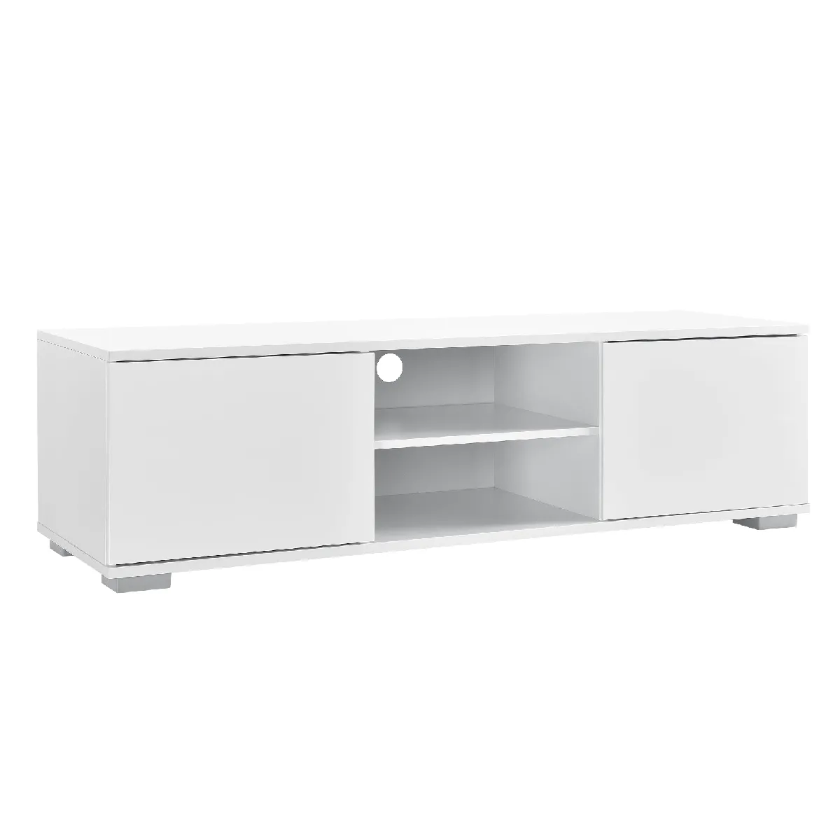 Meuble TV buffets bas téléviseur armoire MDF 120 cm blanc 03_0002867