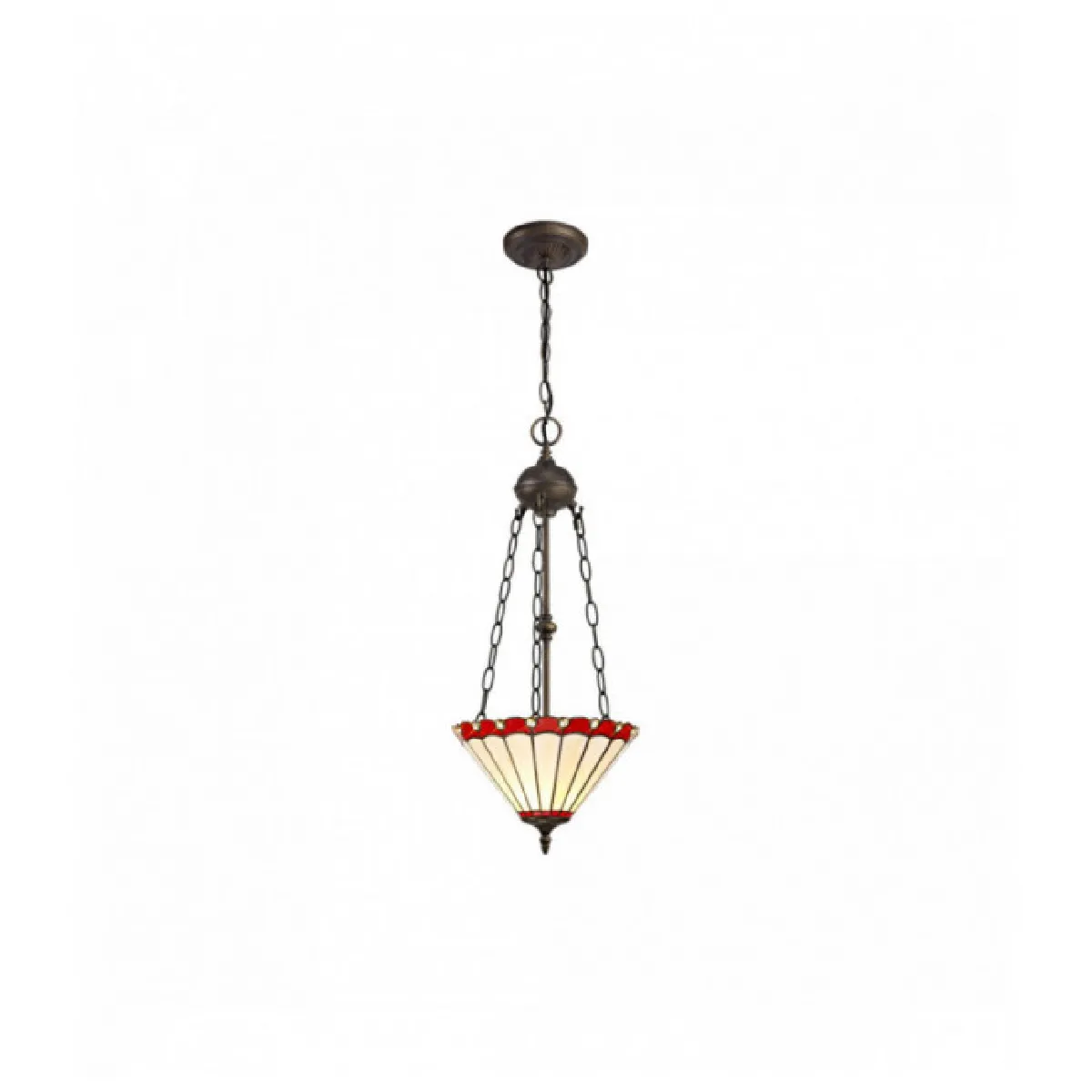 Suspension Tiffany Calais 2 Ampoules Rouge 45 Cm