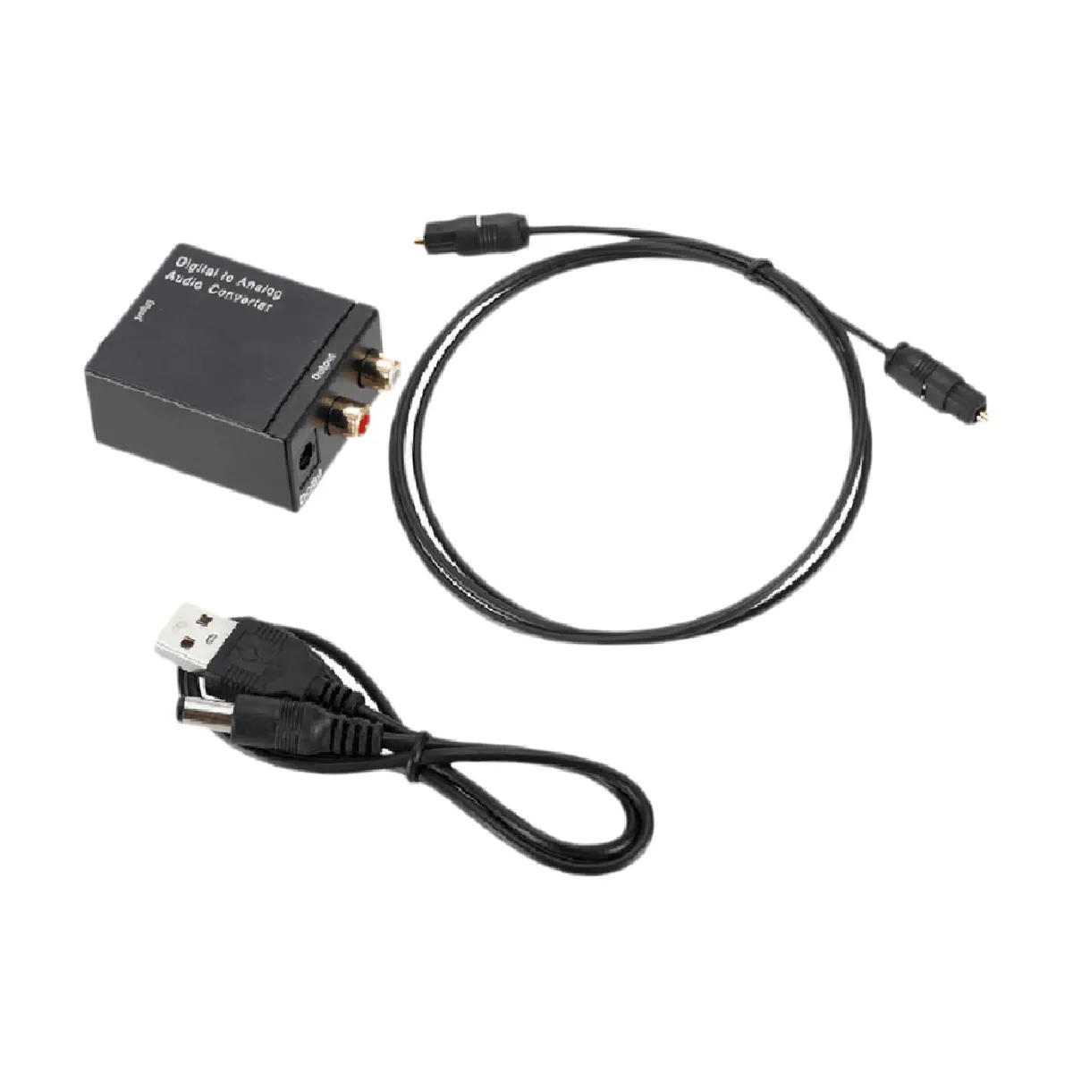 Convertisseur Numérique-Analogique Audio ,Adaptateur avec Câble Audio Optique ,Toslink / Fibre SPDIF vers RCA
