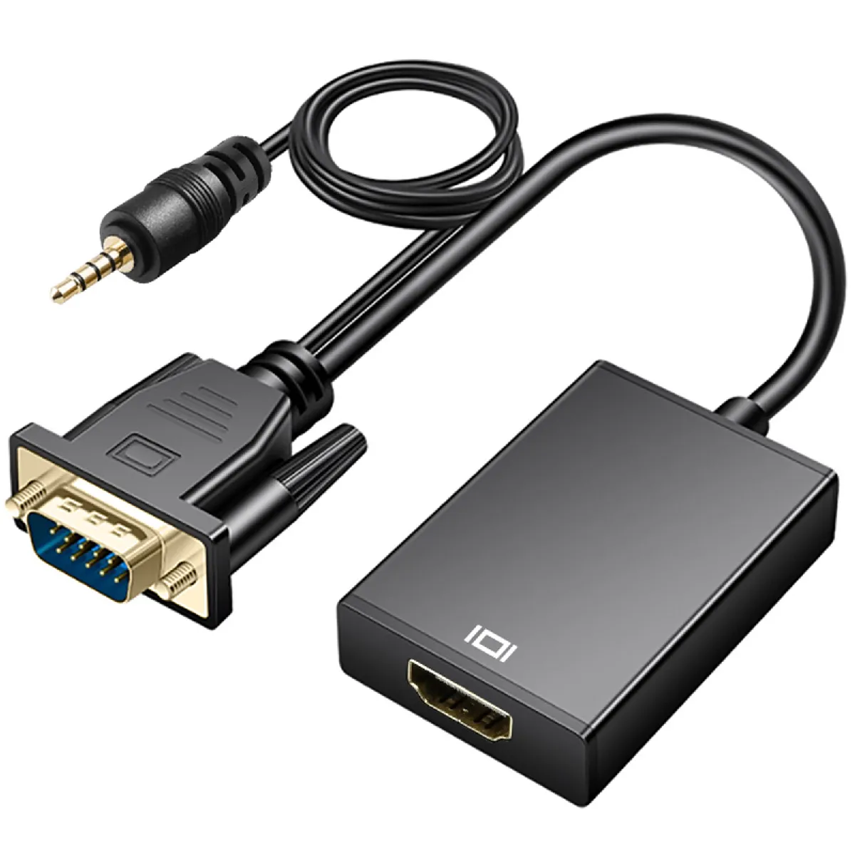 Adaptateur VGA Mâle vers HDMI Femelle Haute Définition avec Prise Jack 3.5mm