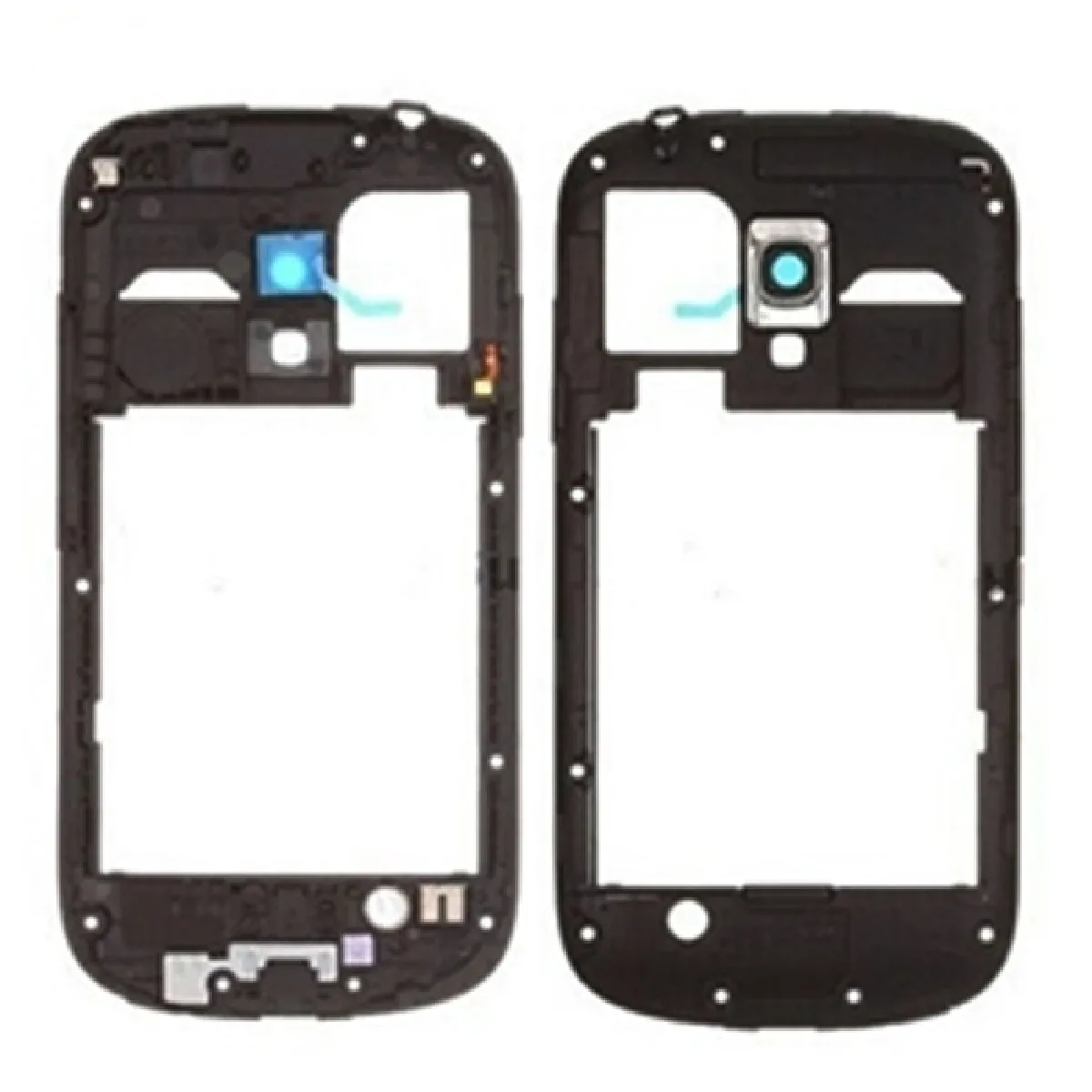 Pour Samsung Galaxy SIII mini noir / i8190 pièce détachée Moyen Cadre Bazel Retour Plaque Logement Caméra Lens Panel