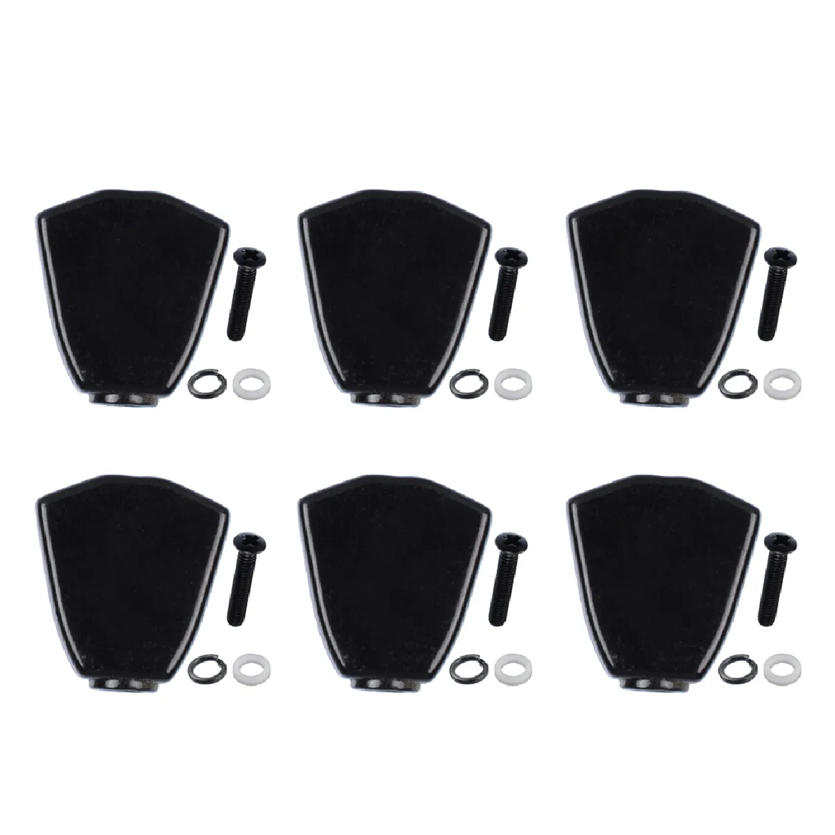 6PCS Guitar Tuner Machine Heads Buttons Replacement For Guitar Parts Black