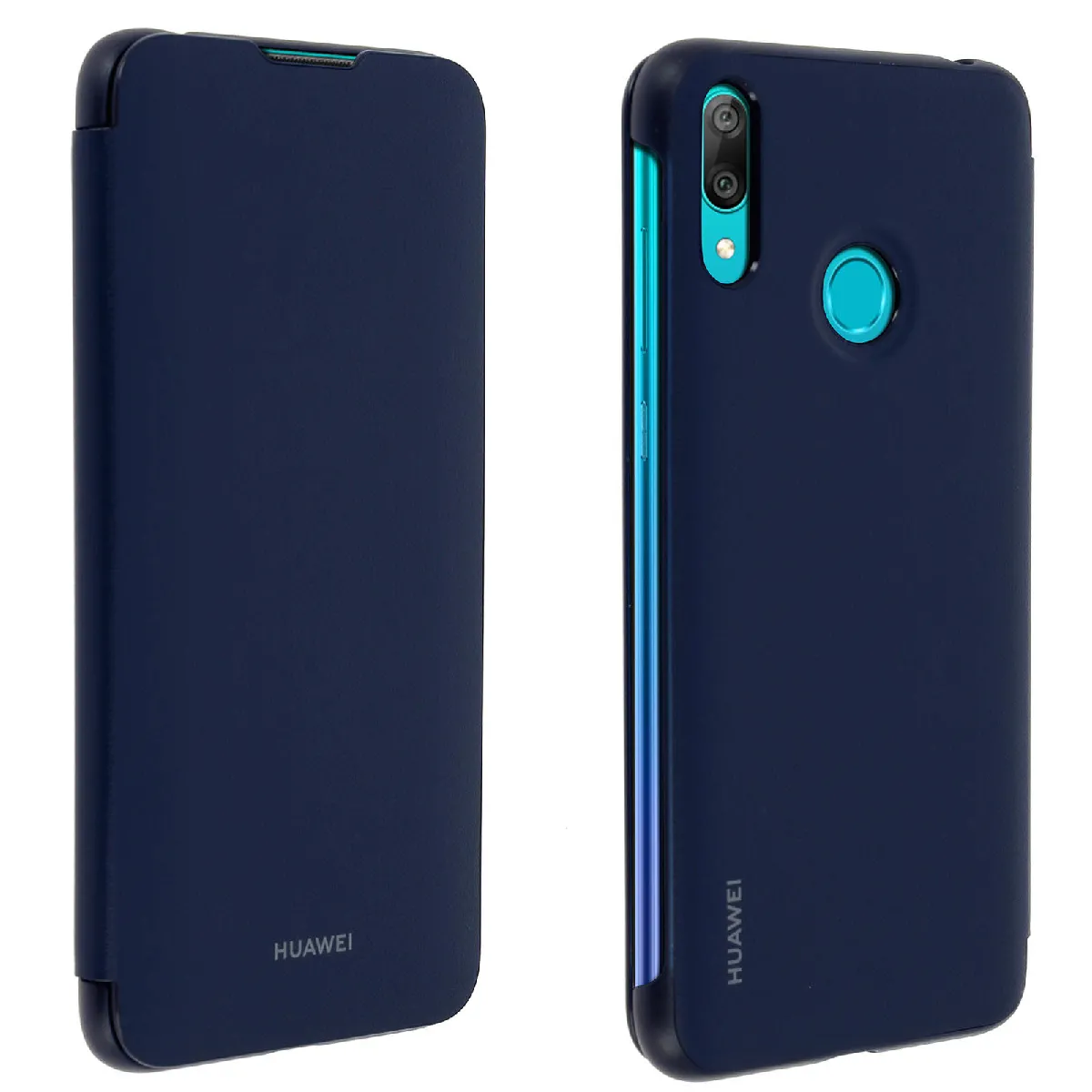 Housse Huawei Y7 2019 Etui Clapet Rangement Carte Protection Intégrale - Bleu