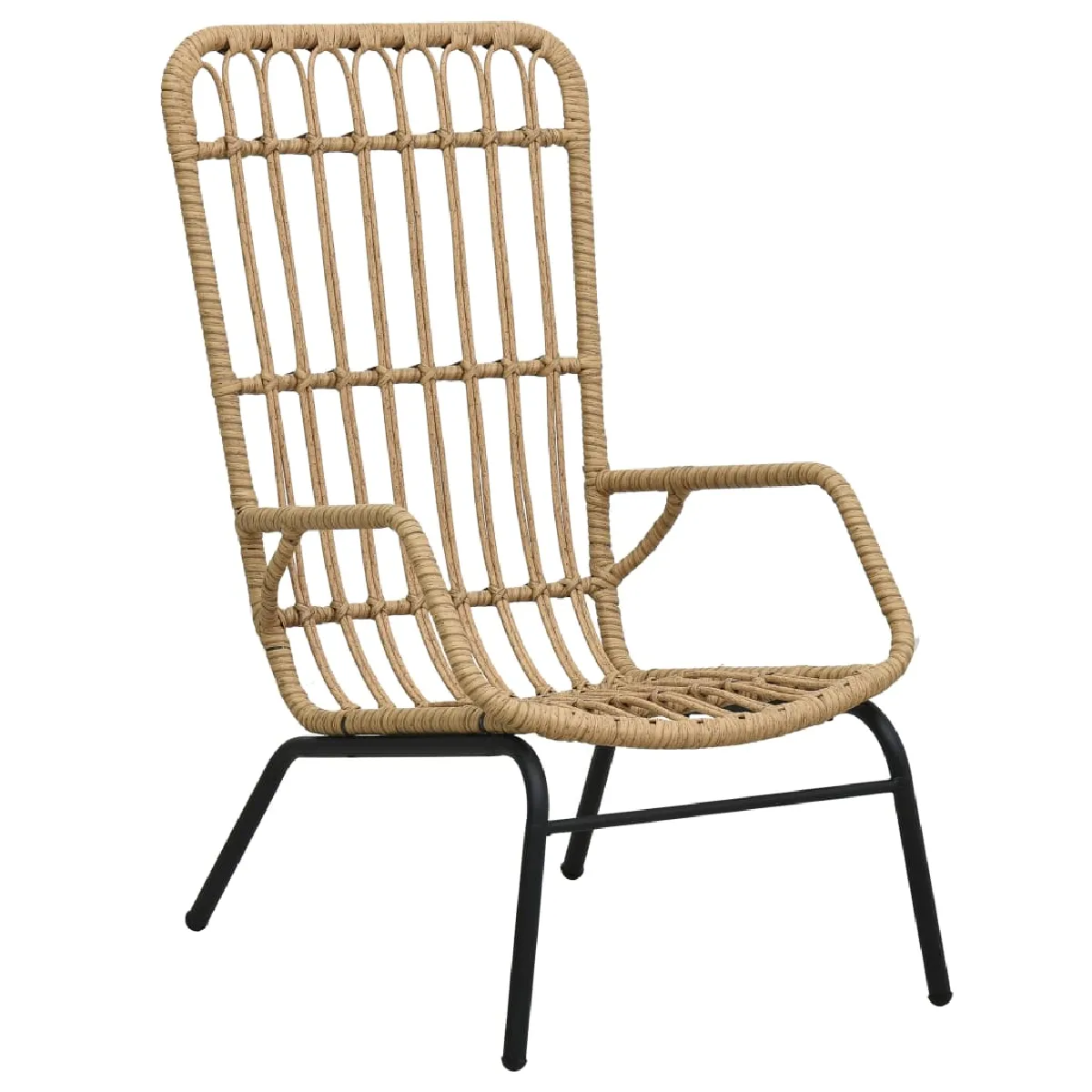 vidaXL Chaise de jardin Résine tressée Marron clair