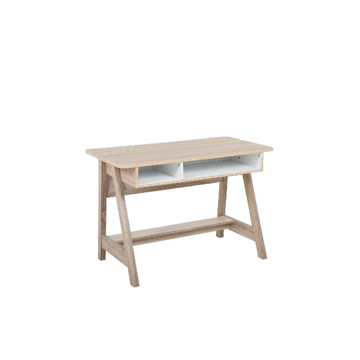 Bureau en bois clair/Blanc 110 x 60 cm JACKSON