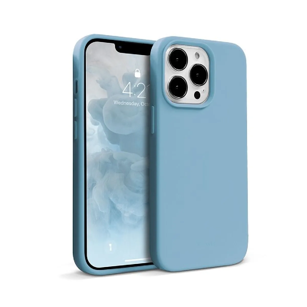 Coque en silicone liquide Crong Color Cover pour iPhone 13 Pro Max (bleu ciel)