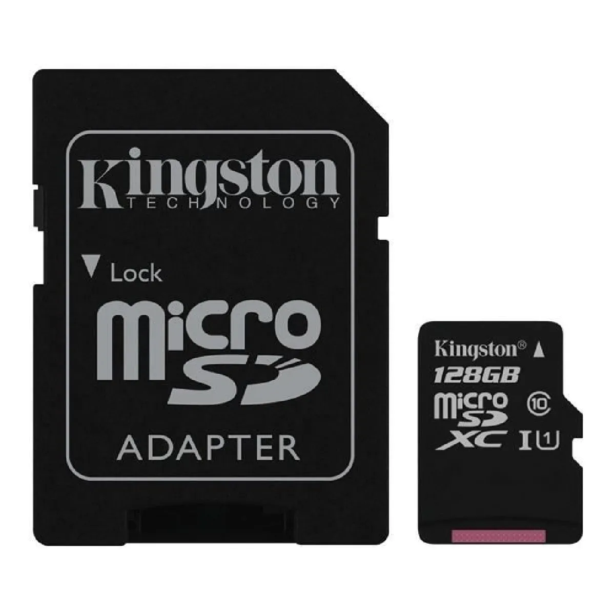 Carte MicroSD Kingston SDC10G2-128GB - 128 Go - Adaptateur SD