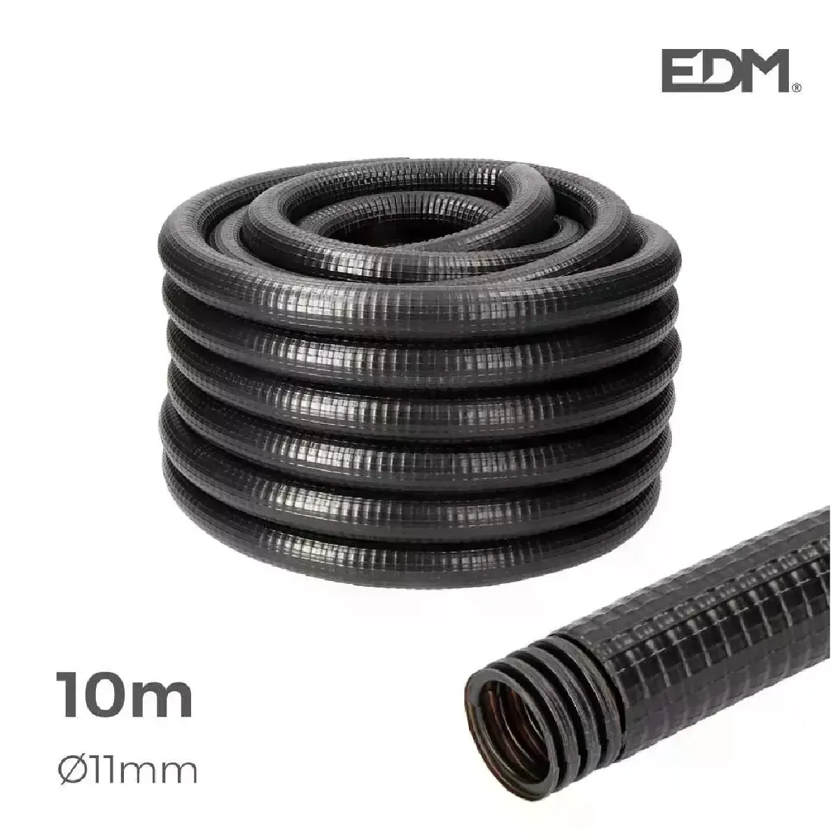 Gaine Électrique ICTA Ø16mm Noir Usage Extérieur 10m