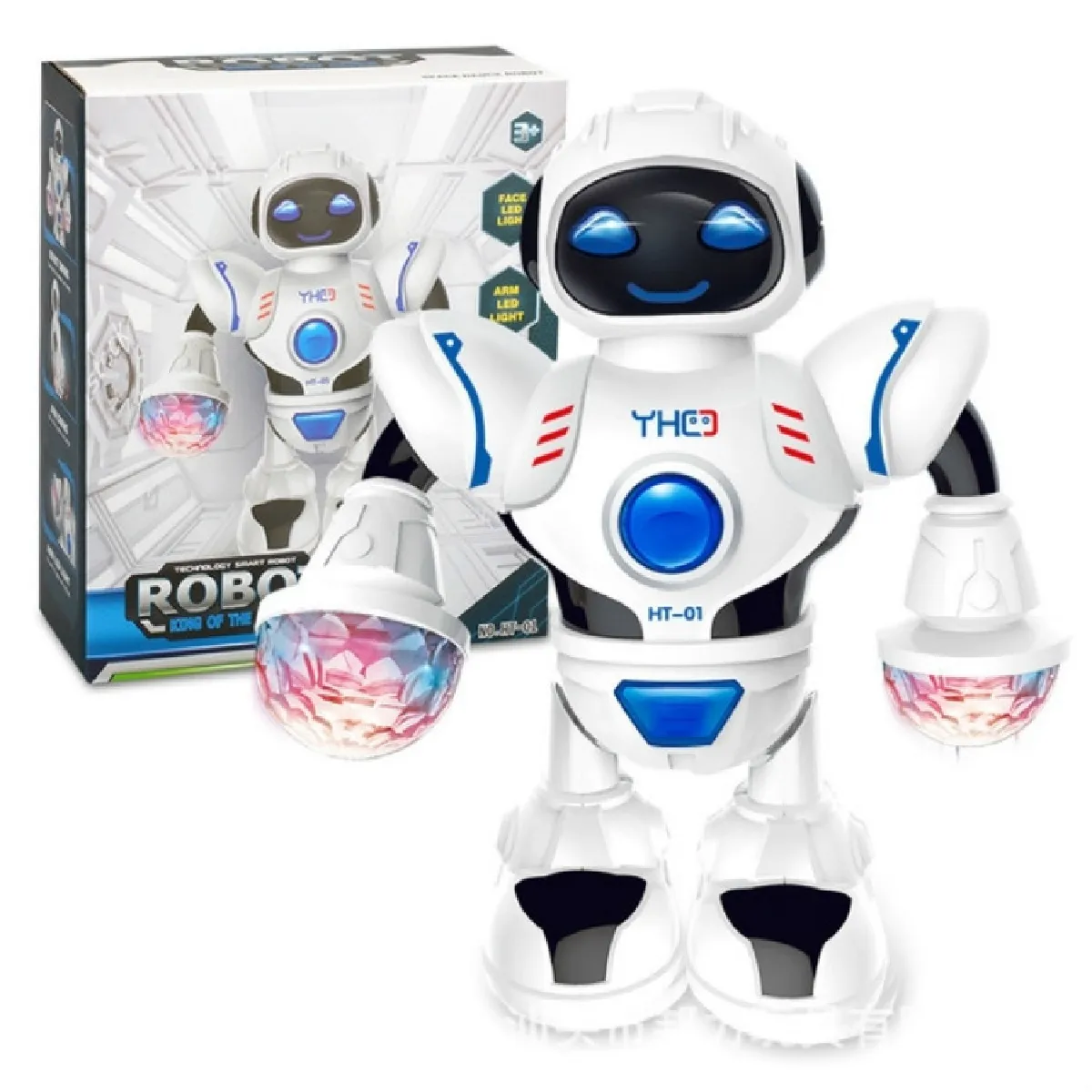 Robots télécommandés Jouets éducatifs pour enfants blanc Robot de danse électrique Hyun LED Light Music