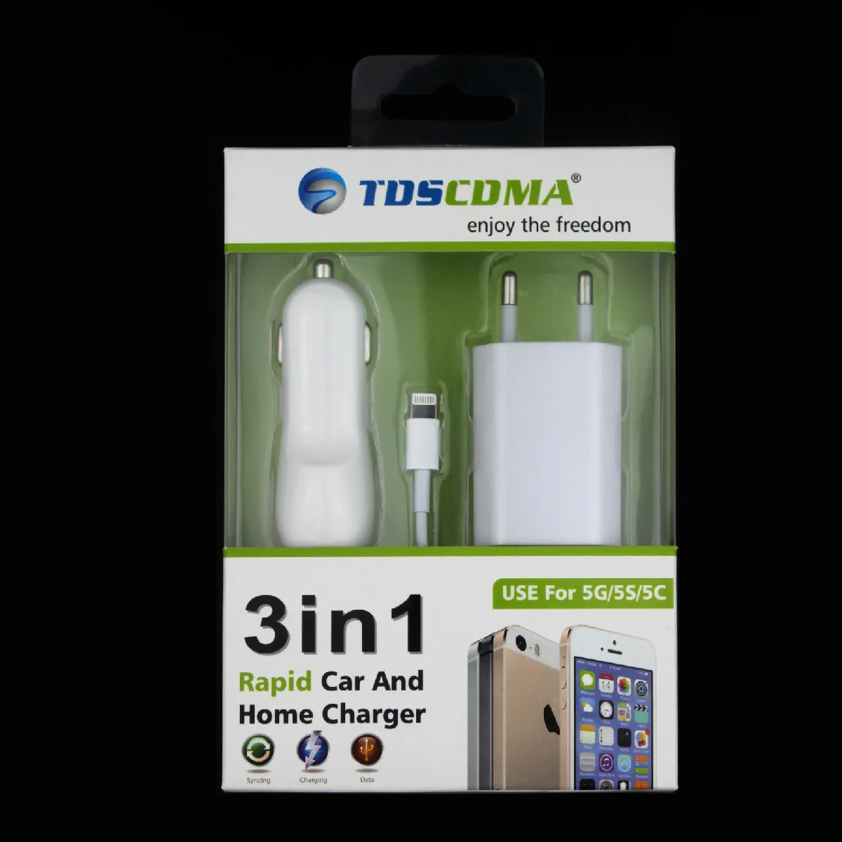 Pack Chargeur pour IPHONE 8 PLUS (Cable Chargeur + Adaptateur Prise Secteur + Double Adaptateur Allume Cigare) APPLE USB Lightni (BLANC)