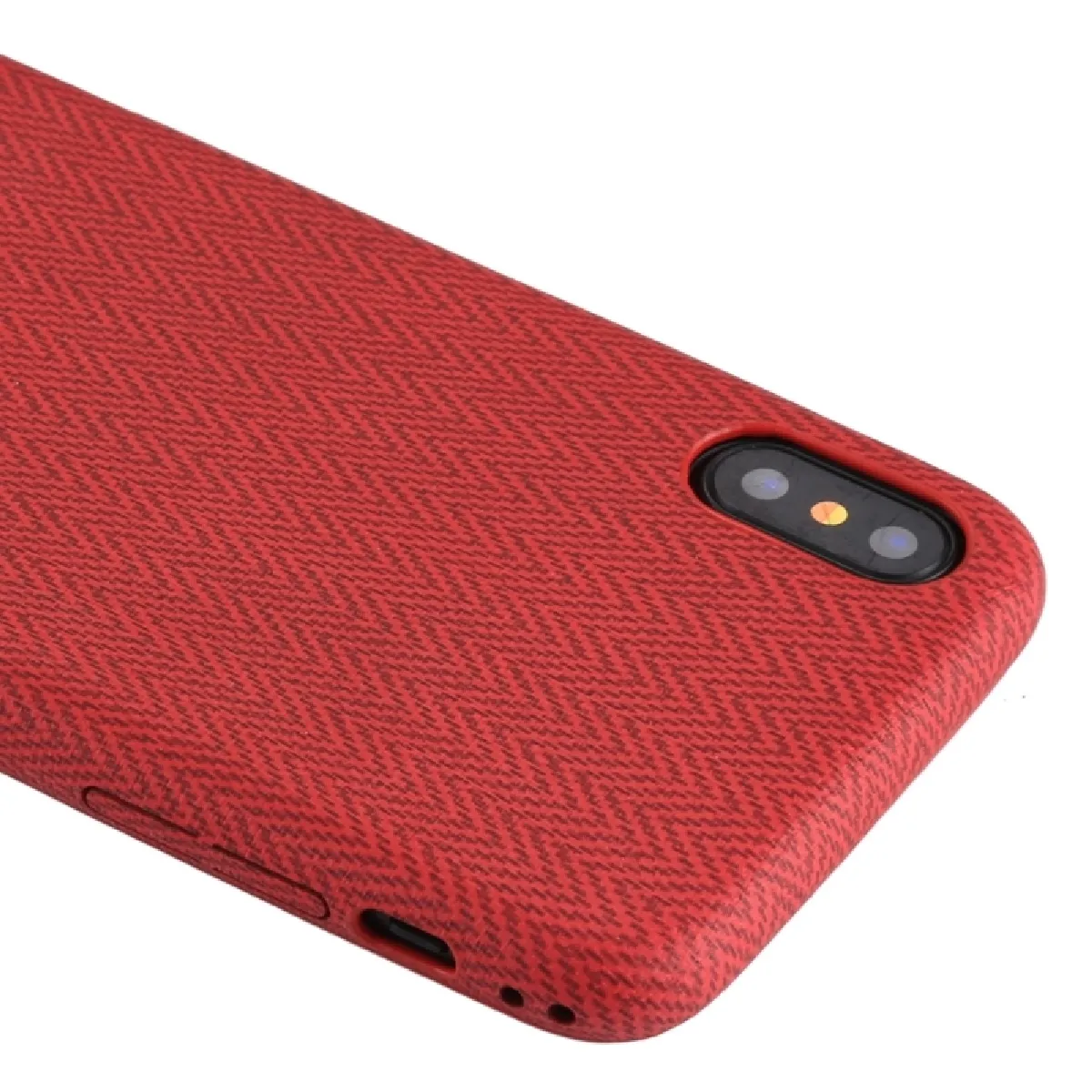 Coque rouge pour iPhone X TPU Wave Pattern étui de protection arrière