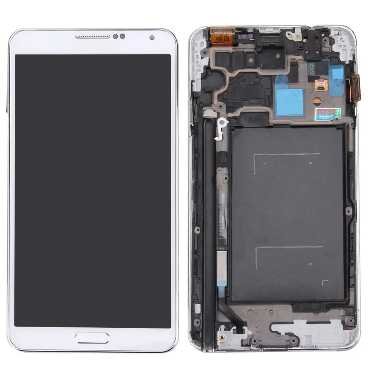 Pour Samsung Galaxy Note III blanc / N900A / N900T pièce détachée LCD Affichage + Écran Tactile Digitizer Assemblée avec Remplacement de Cadre