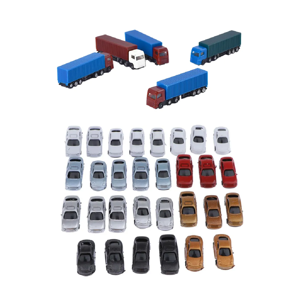 30pcs 1: 200 Mini Véhicules Miniature avec Voitures Transport Jouet pour Garçons Filles 3 4 5 6 Ans