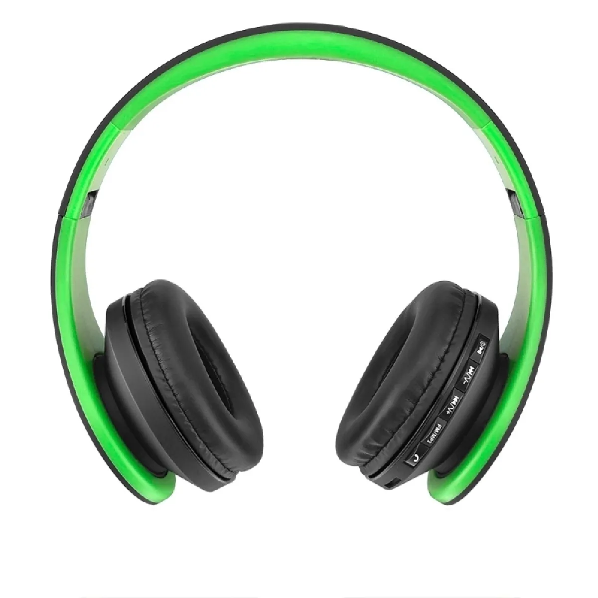 Pour Xiaomi, iPhone, iPad, iPod, vert Samsung, HTC, Sony, Huawei et autres appareils audio Casque stéréo sans fil Bluetooth pliable avec lecteur MP3 Radio FM,