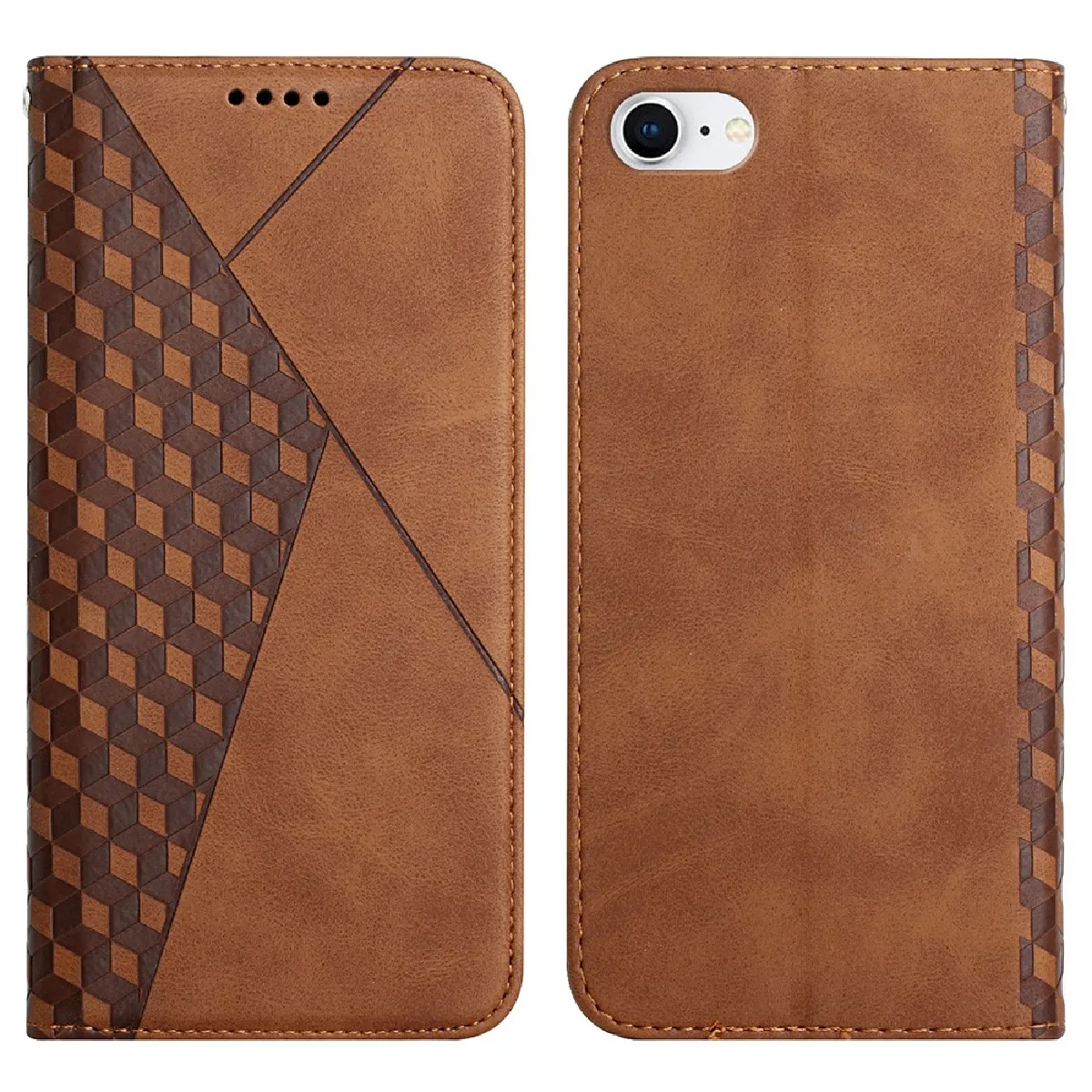 Etui en PU + TPU auto-absorbée avec support marron pour votre Apple iPhone 6 4.7 pouces/6s 4.7 pouces/7 4.7 pouces/8 4.7 pouces/SE (2nd Generation)