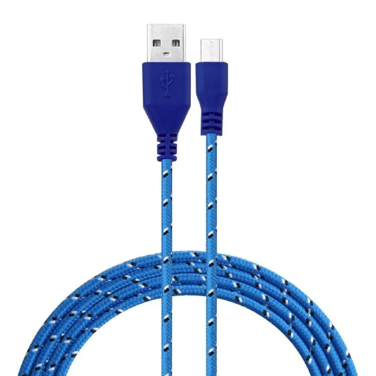 Cable Tresse pour HUAWEI MediaPad T3 3m Universel Chargeur Connecteur Micro USB Tisse Nylon (BLEU)