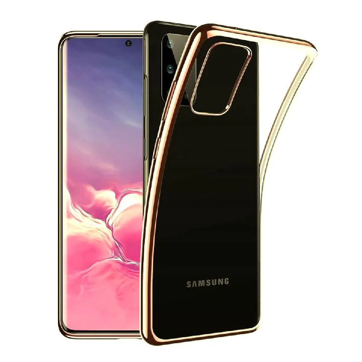 Coque Chrome Silicone pour "SAMSUNG Galaxy S20+ PLUS" Contour Transparente Bumper Protection Gel Souple (OR)