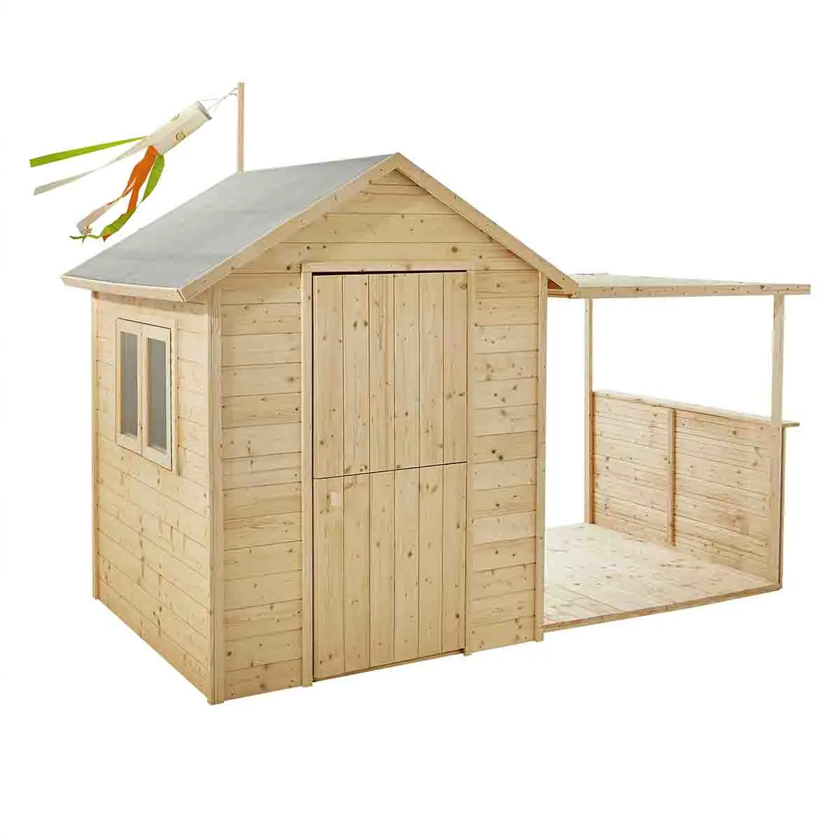 Cabane en bois avec pergola pour enfants - Eugénie