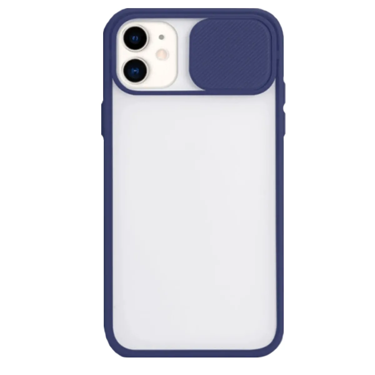 Coque avec fenetre Anti-Choc mat pour iPhone SE 2020 - Bleu foncé