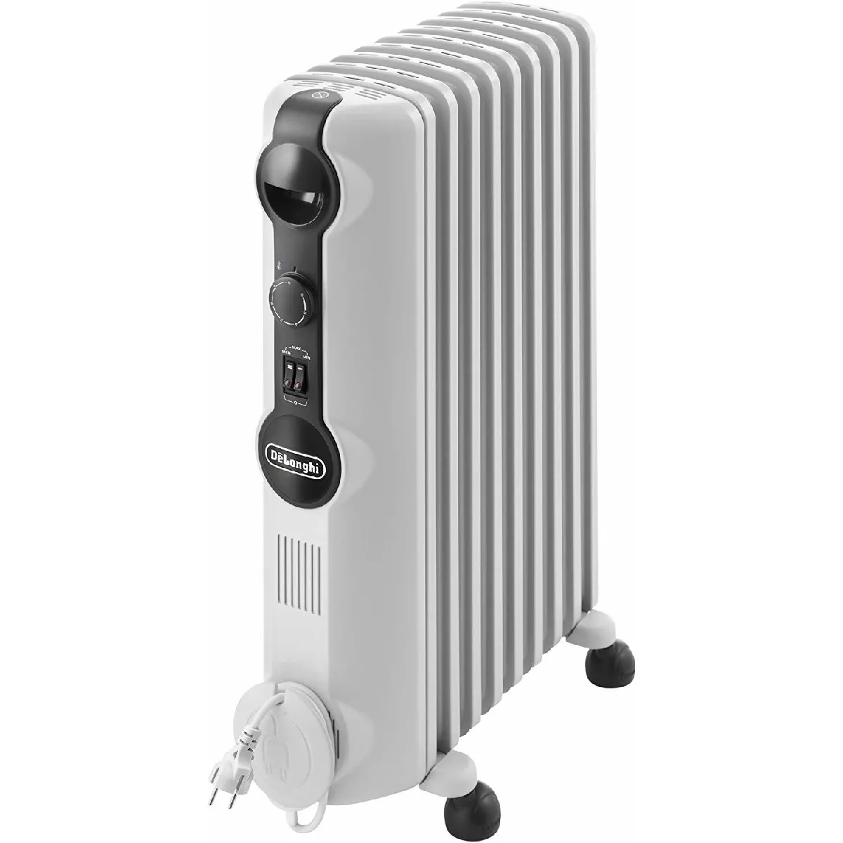 radiateur à bain d'huile mobile avec 3 niveaux puissance 900W 1100W 2000W blanc