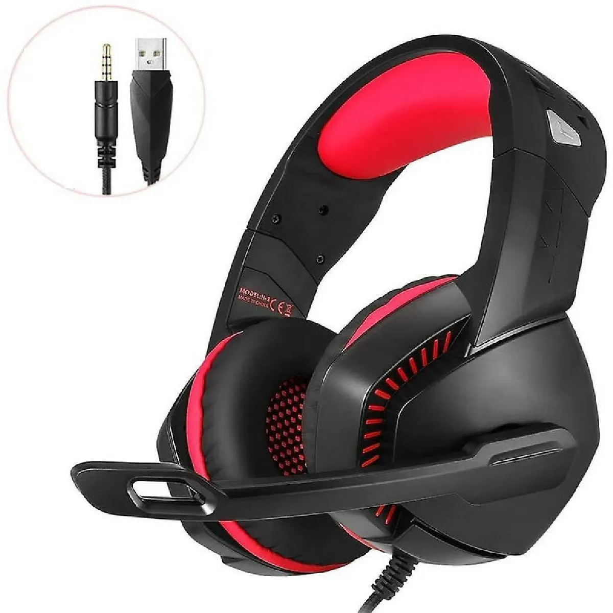 Micro Casque Gaming PS4-Bon Casque avec Microphone Anti-Bruit pour Gamer-Parfait pour PS4,Nouvelle Xbox Manette,PC-USB 3.5mm-Micro et LED-Fonctionnalité et Solide