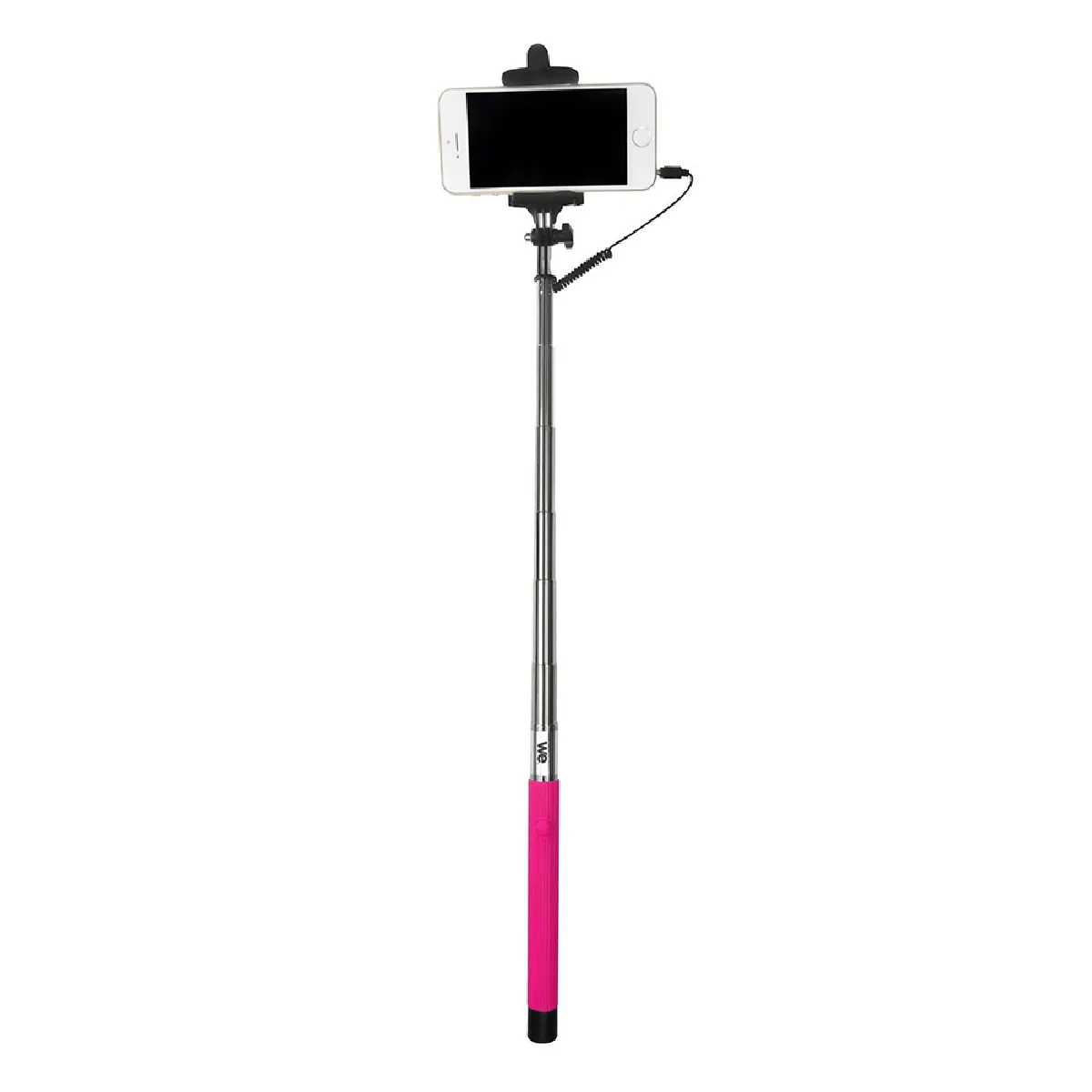 WE Bras Perche Selfie Selfie Stick Bâton Réglable Télescopique 1m avec Support Téléphone pour Smartphones Contrôle Prise Jack - Fuschia