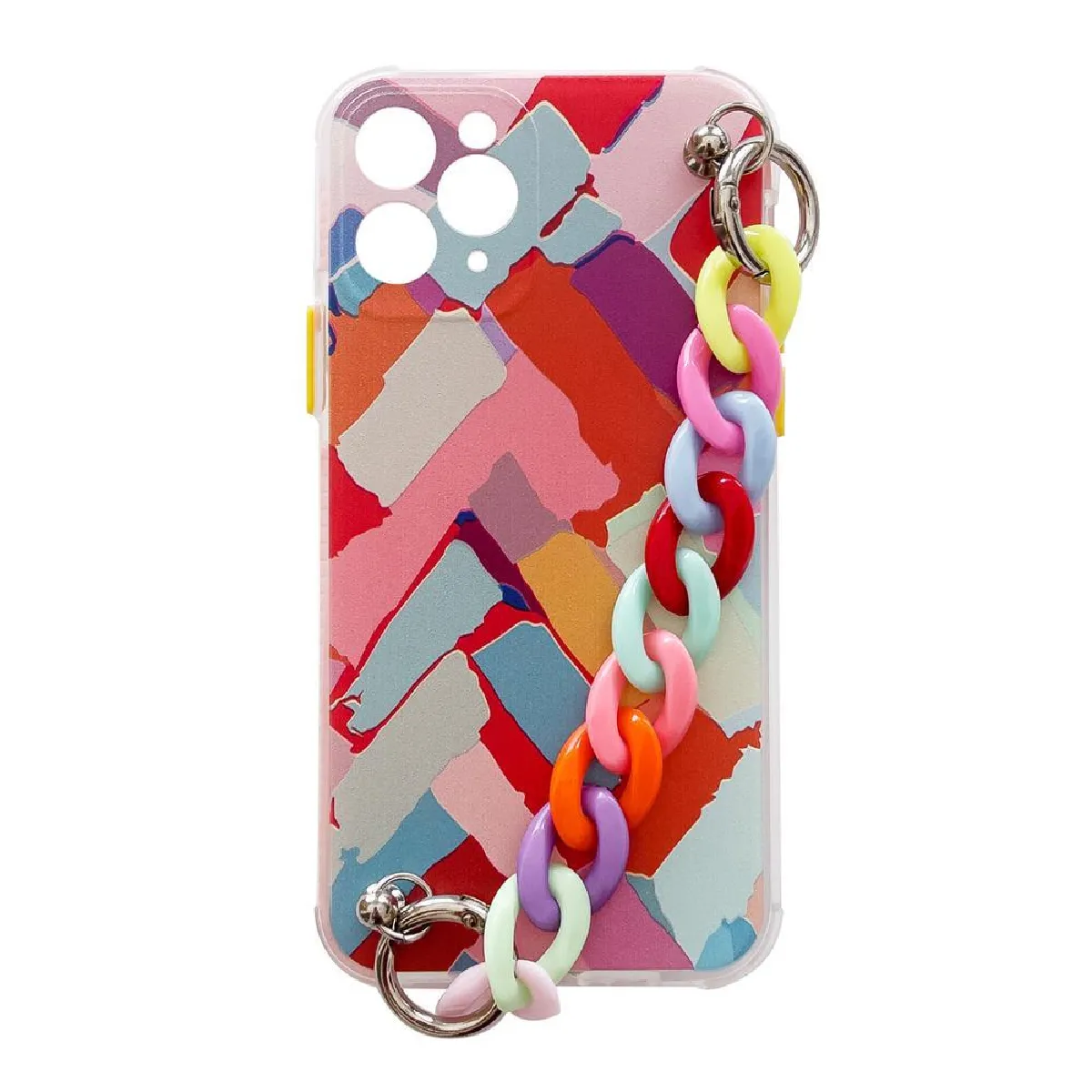 housse de protection elastique souple en gel couleur chain coque avec un pendentif chaine pour xiaomi redmi note 10 / redmi note 10s multicolore (3)